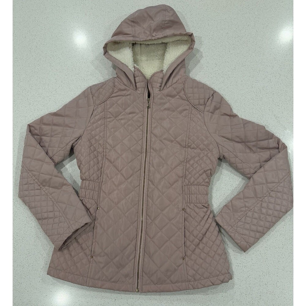 Miss Posh LA Outerwear Mauve Diamond Hooded Winter Jacket Women's Size Small